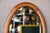 Vintage Oval Dressing Table Mirror in Beveled Oak and Chrome Finish, 1960s For Sale - Image 3 of 10