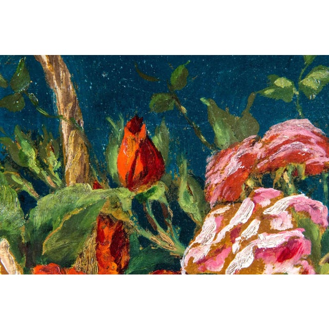 Gold Early 20th Century Oil / Board Painting With Wood Frame . For Sale - Image 8 of 12