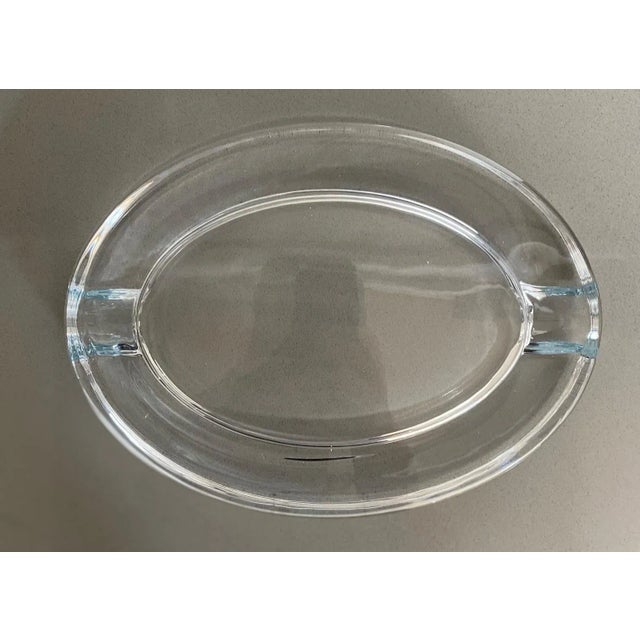 Glass Heavy Oval Glass Ashtray For Sale - Image 7 of 8