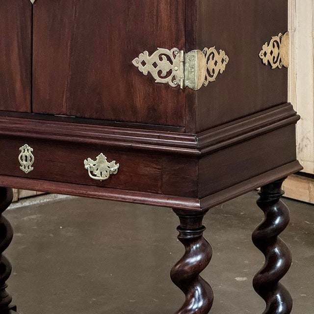 19th Century Dutch Collector’s Cabinet With Brass Hardware For Sale - Image 13 of 18
