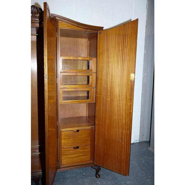 Burr Walnut Triple Wardrobe with Queen Anne Legs For Sale - Image 10 of 18