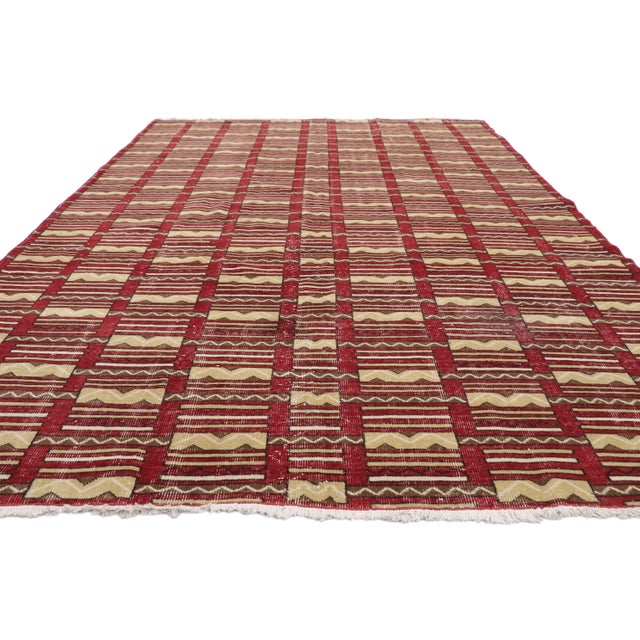 Vintage Zeki Muren Distressed Turkish Sivas Rug -6′11″ × 10