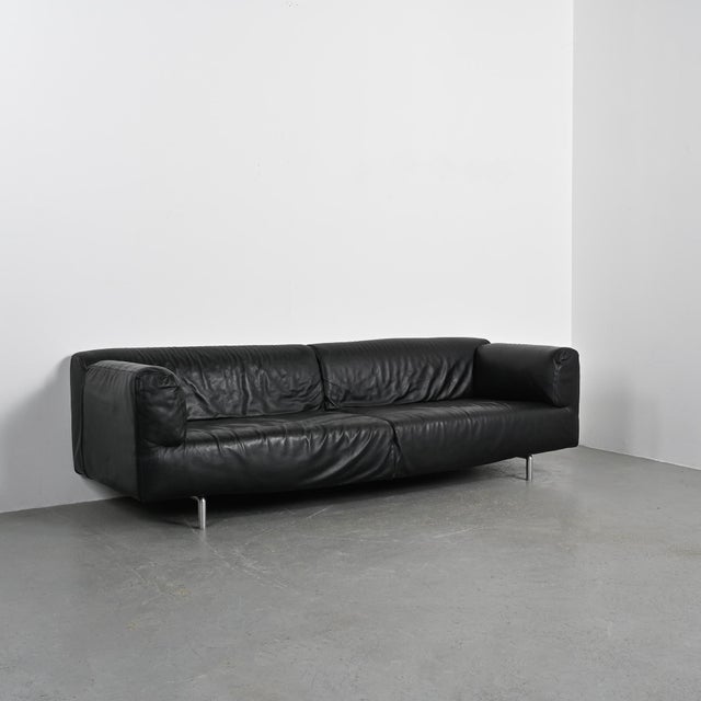 Black Large Met 3-Seater Sofa by Piero Lissoni for Cassina, 1996 For Sale - Image 8 of 14