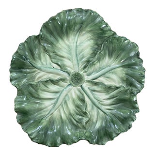 Vintage Cabbage Style Ruffled Serving Platter For Sale