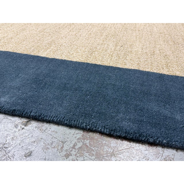 Textile 7ft11in × 10ft Pottery Barn Teen Classic Wool Border Area Rug For Sale - Image 7 of 12