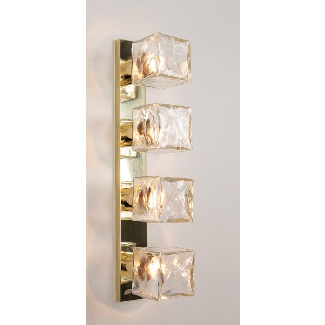 Large Murano Glass Wall Light Cube attributed to Kalmar, Austria, 1970s, Set of 2 For Sale - Image 12 of 18