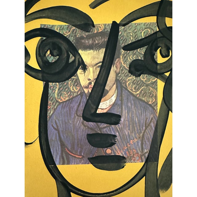 Peter Keil Peter Keil Mixed Media Vincent Van Gogh Painting For Sale - Image 4 of 5