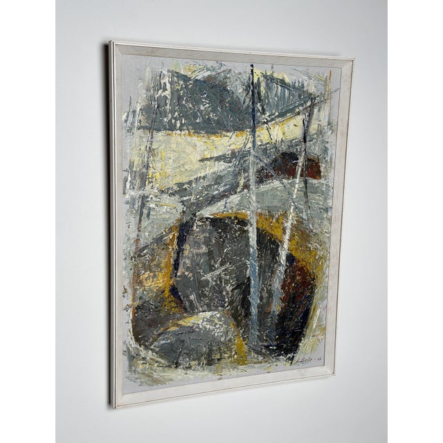 Ingrid Bade, Abstract Landscape, 1960s, Oil on Canvas, Framed For Sale - Image 17 of 18