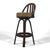 Wood Rattan Organic Modern Swivel Bar Stools (Set of 4) For Sale - Image 7 of 12