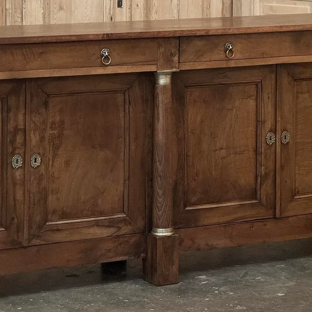 Early 19th Century Early 19th Century French Empire Period Walnut Grand Buffet For Sale - Image 5 of 18