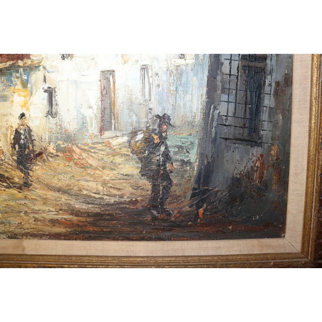 Share Vintage Martinez City Town Village Landscape Abstract Expressionism Oil Painting For Sale - Image 12 of 12