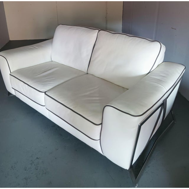 2010s Violino Full Grain Leather Sofa For Sale - Image 5 of 10