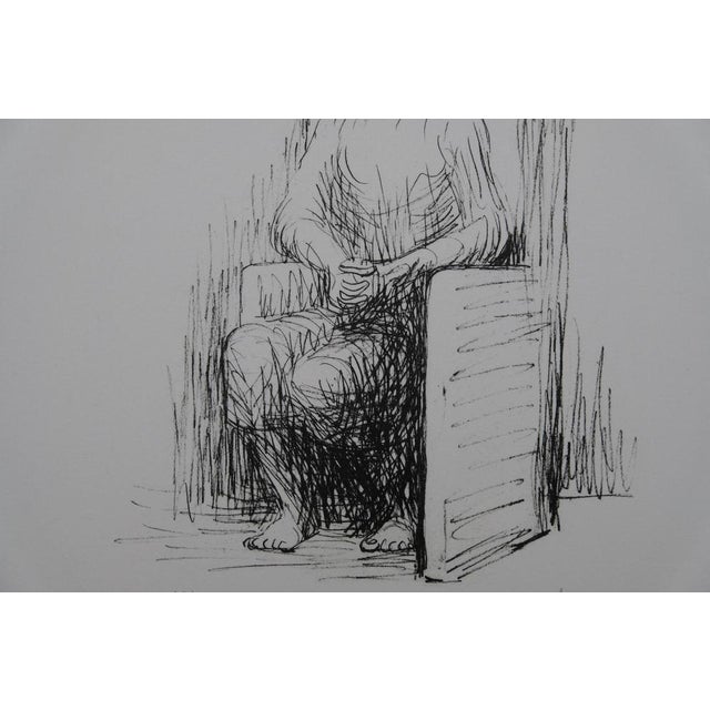 Henry Moore, Woman Sitting in an Armchair, Original Signed Lithograph For Sale - Image 4 of 7