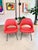 Mid-Century Modern 1950s Eero Saarinen for Knoll Executive Side Chairs in Red Vinyl - Pair For Sale - Image 3 of 14