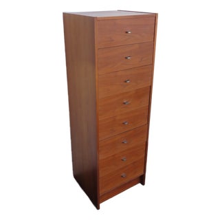 Mid Century Danish Modern Tall Narrow Lingerie Jewelry Chest 6628 For Sale