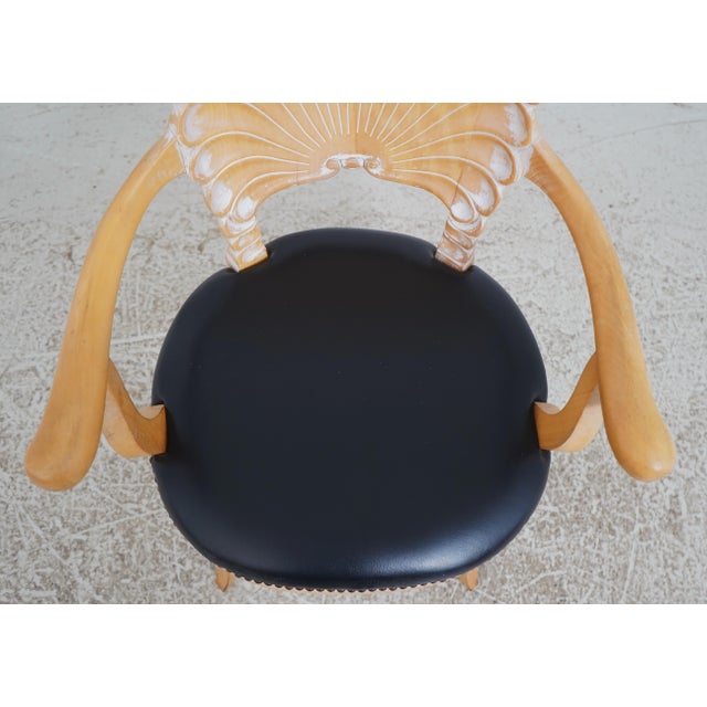 Wood Set of 6 Italian Grotto Style Shell Back Dining Room Chairs For Sale - Image 7 of 18