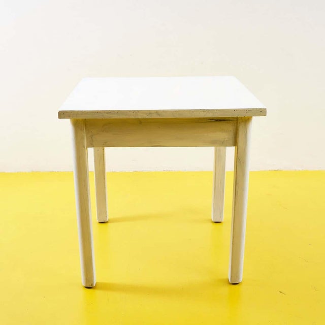 Rustic Wooden White Table For Sale - Image 6 of 6