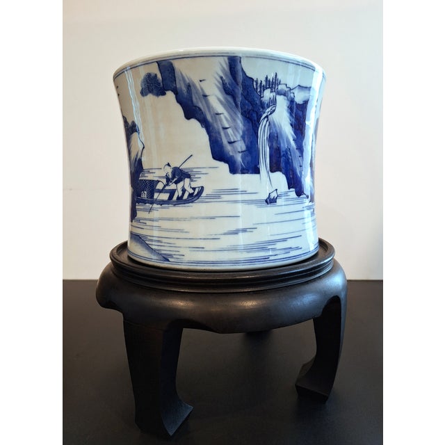 1920s Chinese Porcelain Landscape Bitong For Sale - Image 5 of 12