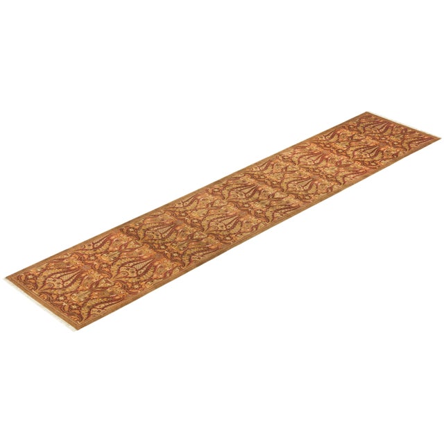 Yellow Mogul Collection Hand-Knotted Runner - Yellow 2' 8" x 13' 6" For Sale - Image 8 of 9