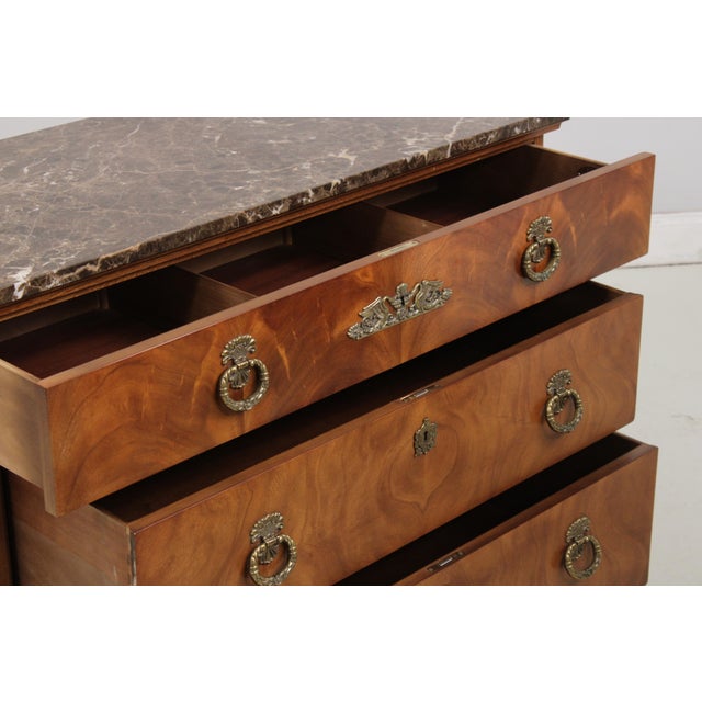 1980s Henredon Natchez French Empire Marble Top Chest For Sale - Image 5 of 18