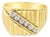 Diagonal Diamond Mens Wedding Band .36cttw 14k Yellow Gold, Size 3 For Sale