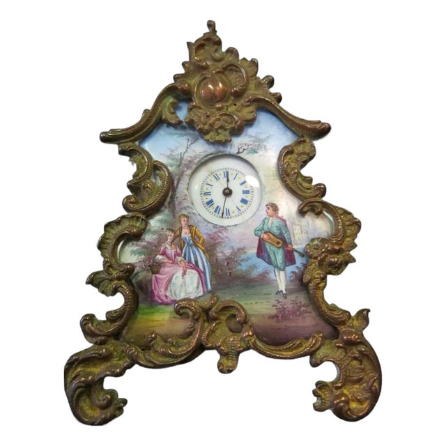 Early 20th Century Austria Enamel Miniature Clock For Sale