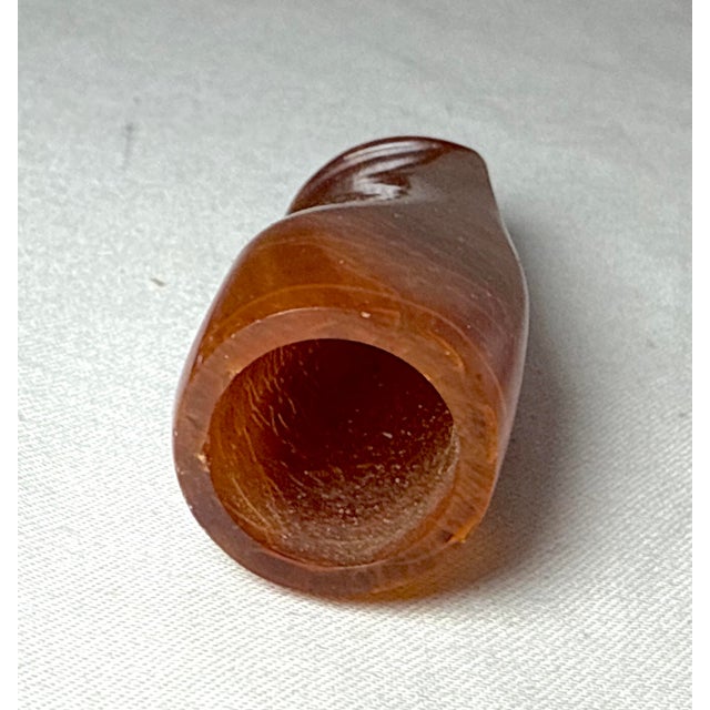 Antique Cheroot Cigar Cigarette Genuine Natural Amber W/ Hard Leather Box Case For Sale - Image 9 of 13