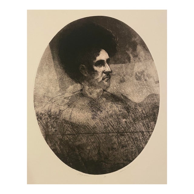 1972 William Patterson Young Man Contemporary Realist Etching For Sale