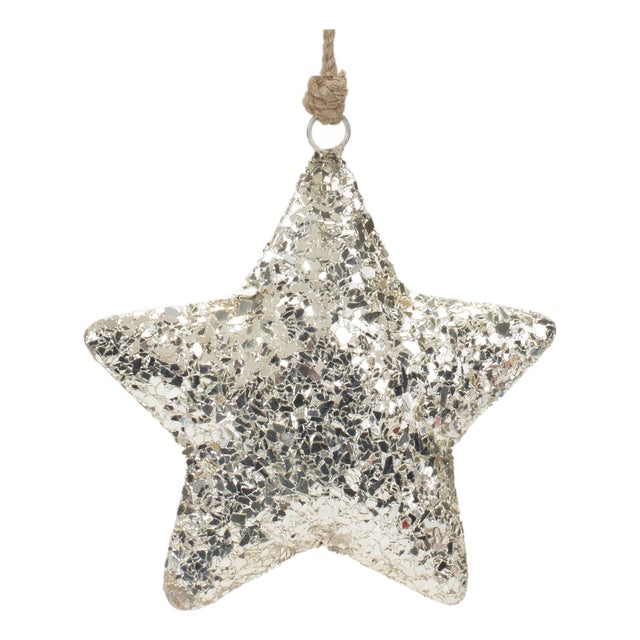 Mosaic Metal Star Ornament (Set of 4) For Sale