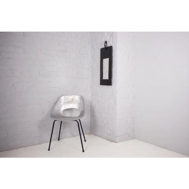 Mirror in Leather in the style of Jacques Adnet, 1950s For Sale - Image 6 of 9