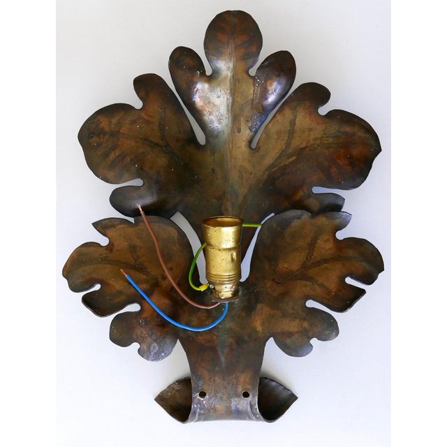 Mid-Century Modern Brass Oak Leaf Wall Lamp, 1960s For Sale - Image 15 of 16