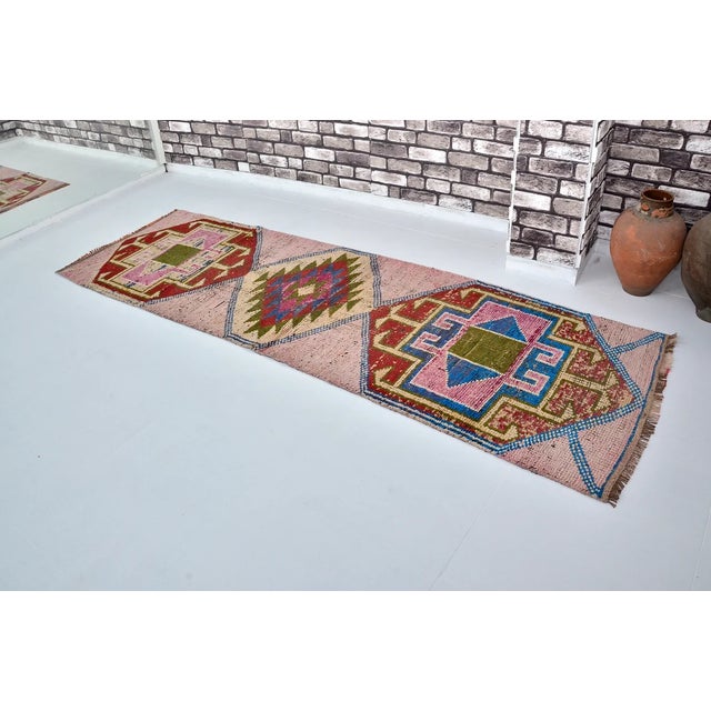 Turkish Oushak Colourful Vintage Runner For Sale - Image 3 of 10