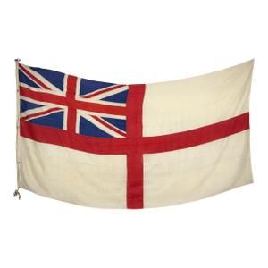 Oversize Vintage Wool Union Jack Flag, British Royal Navy White Ensign