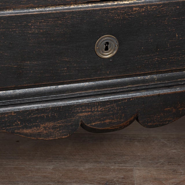 18th Century Large Danish Black-Painted Oak Chest of Drawers For Sale - Image 13 of 15