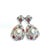 Gemstone Bochic "Orient" Vintage Pink Sapphire, Topaz & Pearls Earrings Set 18K Gold & Silver For Sale - Image 7 of 8