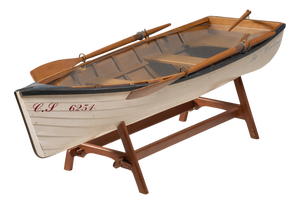 Reimagined Boat-Form Coffee Table with Glass Top