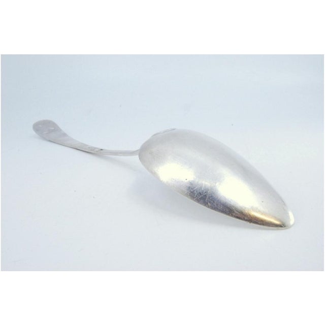 Rice and Serving Spoon in Plain Silver with Grooves on the Handle For Sale - Image 5 of 10