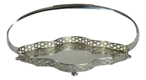 Vintage Italian Art Deco Metal Silverplate Tray by Arrigo Finzi, 1940s