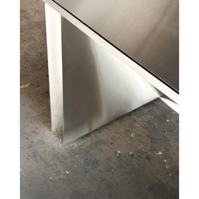 Linear Stainless Steel Table by Case Studios For Sale - Image 4 of 5