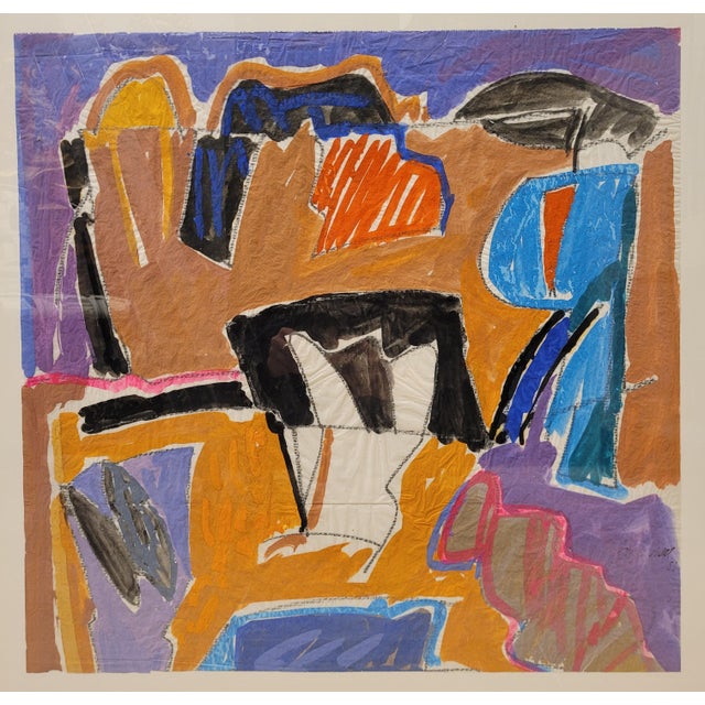 Jorge Vidal, Grupo Simanca Composition, 20th Century, Mixed Media, Framed For Sale - Image 4 of 15