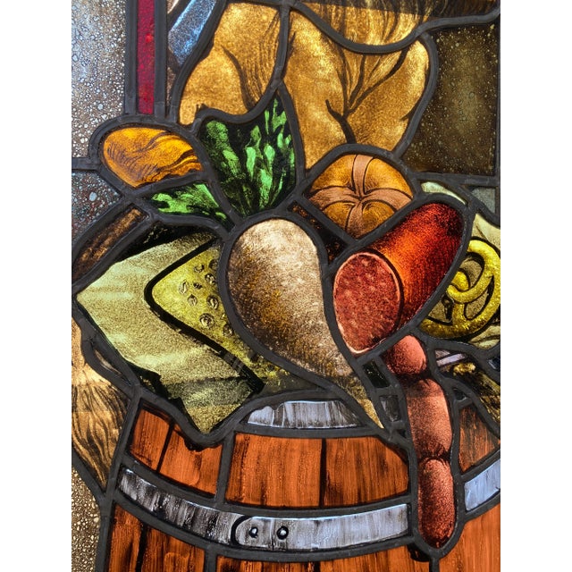 1930s Stained Glass Roundel Window Featuring Oktoberfest Lion For Sale In Los Angeles - Image 6 of 13