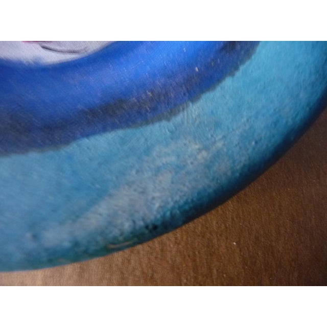 Mexican Handpainted Face, Vintage Original Art Mexican Pottery Wall Hanging For Sale - Image 3 of 4