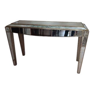 Vintage Gold Mirrored Console Foyer Entry Table For Sale