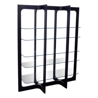 Wood and Glass Bookcase from Bernini, 1970s For Sale