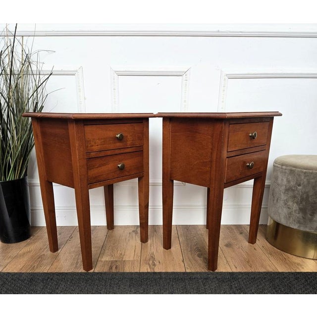 Italian Rustic Country Wood Nightstands, Tuscany, 1970s, Set of 2 For Sale - Image 9 of 11