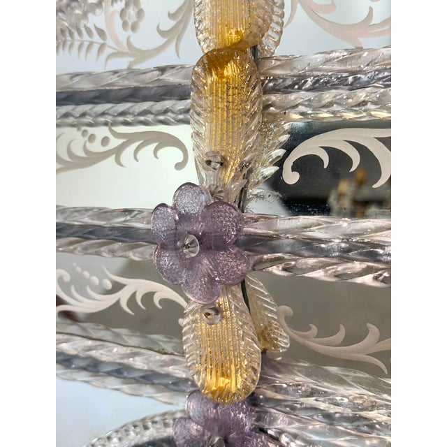 Glass Large Murano Glass Mirror, 1960s For Sale - Image 7 of 16