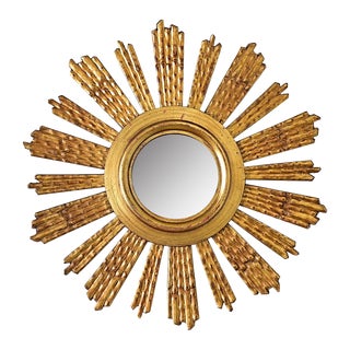 Italian 19th Century Giltwood Sunburst Mirror For Sale