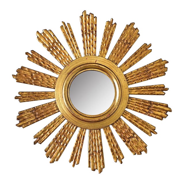 Italian 19th Century Giltwood Sunburst Mirror For Sale