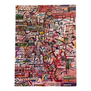Original Signed Abstract Expressionist Painting on Canvas For Sale