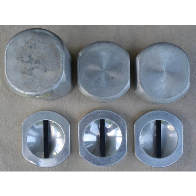 1950s Brushed Aluminum Lidded Canisters- Set of 3 - For Sale - Image 6 of 6